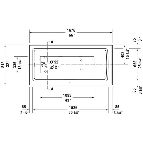 Duravit Architec 66" x 32" Alcove Bathtub & Reviews Wayfair